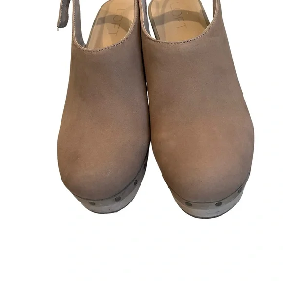 LOFT Slingback Leather Clogs, Sz 8 - Picture 7 of 15